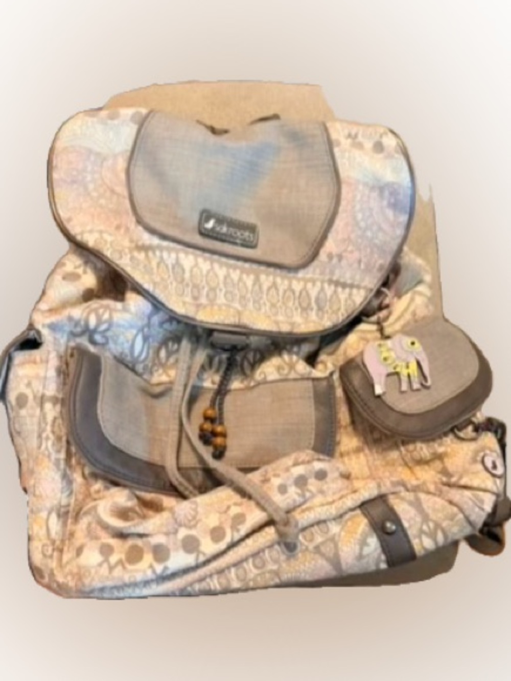 Sakroots Beige and Gray Patterned Men's Backpack